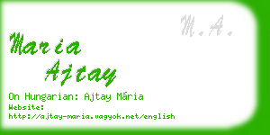 maria ajtay business card